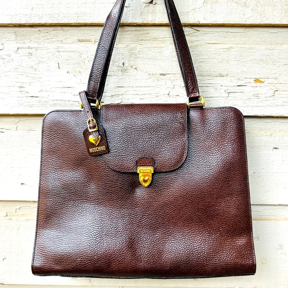 ❌SOLD❌MOSCHINO Brown Leather work/office bag. GUC❗️ - Picture 3 of 15
